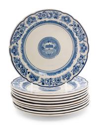 Ten Wedgwood Salad Plates of Yale University Interest