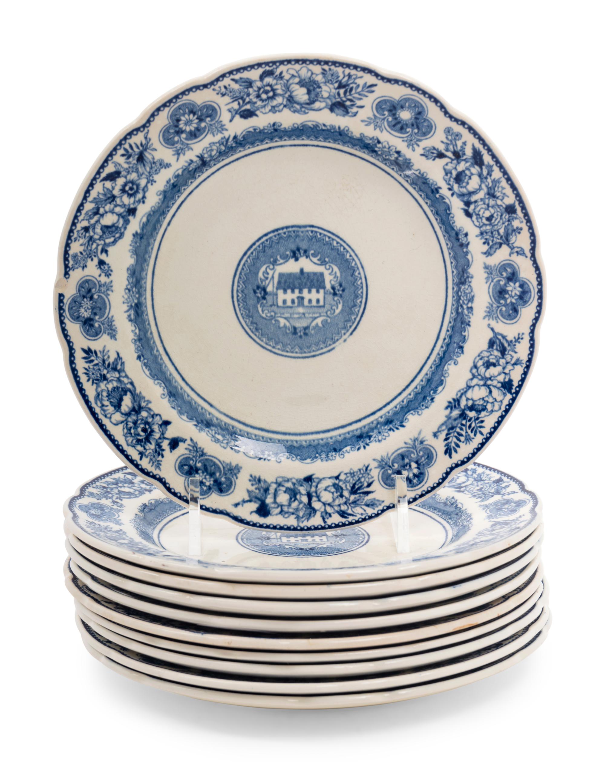 Ten Wedgwood Salad Plates of Yale University Interest