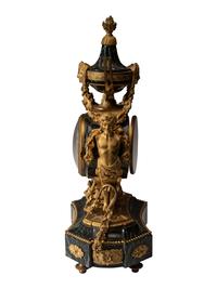 A Napoleon III Gilt Bronze and Marble Clock
