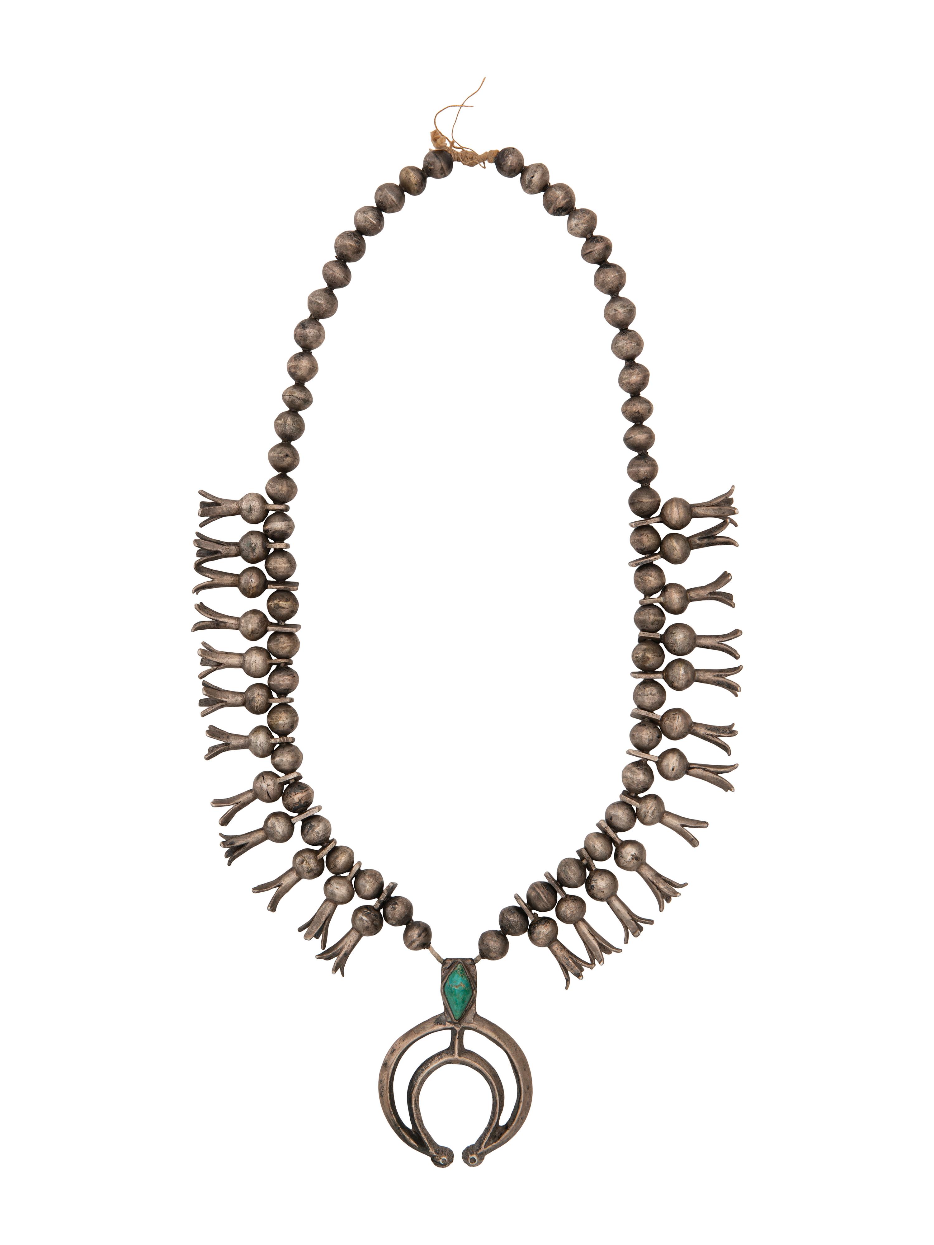 Early Navajo Squash Blossom Necklace, Collected by Hoffman Birney (1891-1958)