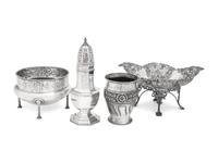 A Group of English Silver Table Articles