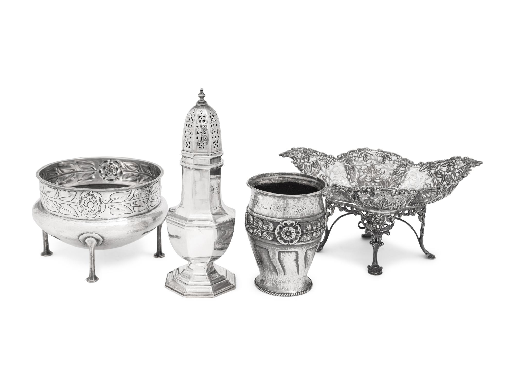 A Group of English Silver Table Articles