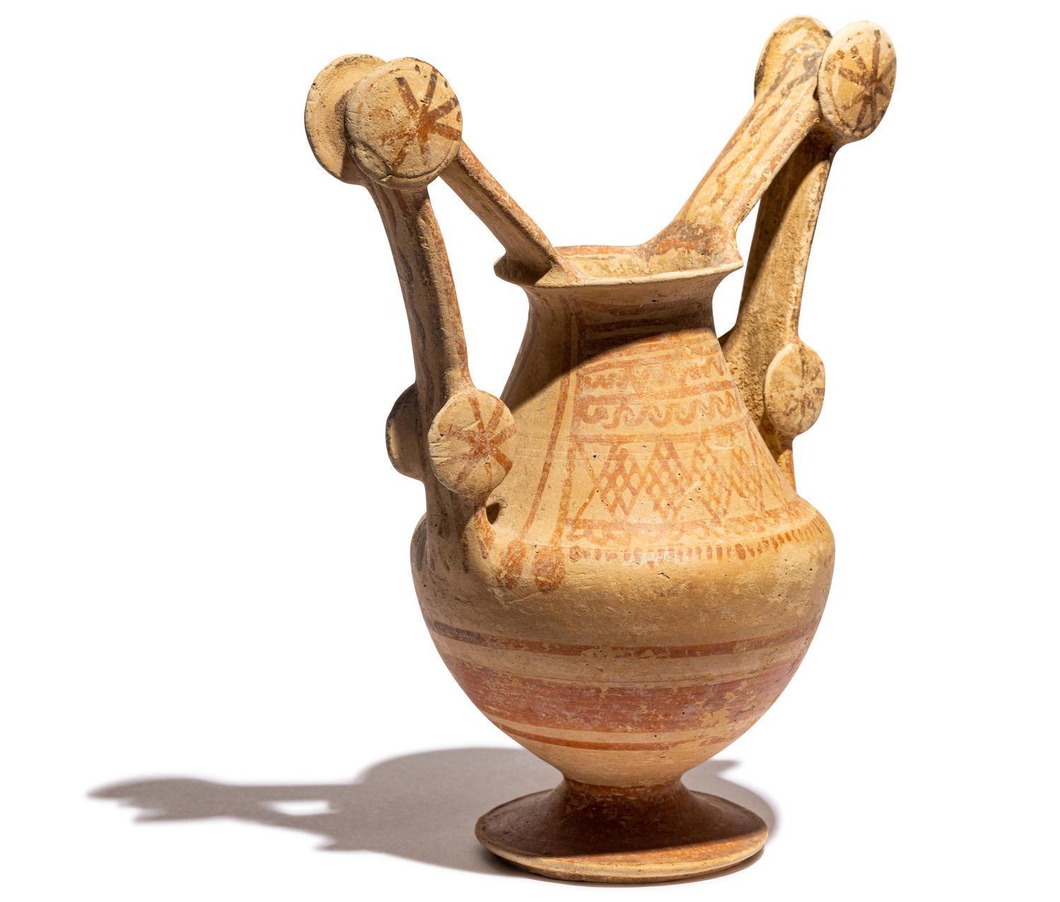 A Mesapian Painted Pottery Trozella
