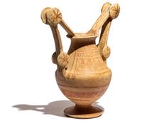 A Mesapian Painted Pottery Trozella