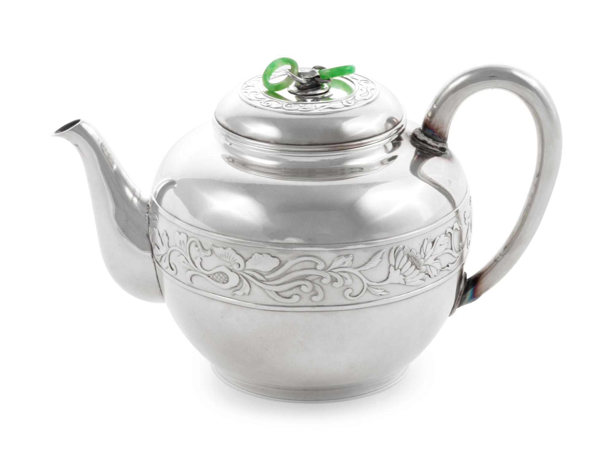 A Japanese Export Silver Three-Piece Tea Service