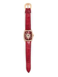 FRANCK MULLER, ROSE GOLD AND DIAMOND REF. 7501 S6 'CINTREE CURVEX' WRISTWATCH