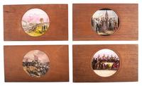 [CIVIL WAR - MAGIC LANTERN SLIDES]. A large collection of 200+ assorted glass slides featuring illustrated historical scenes and artistic images, including: