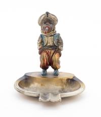 An Austrian Cold Painted Figural Ash Receiver and Match Safe Height 4 3/4 inches. — EARLY 20TH CENTURY