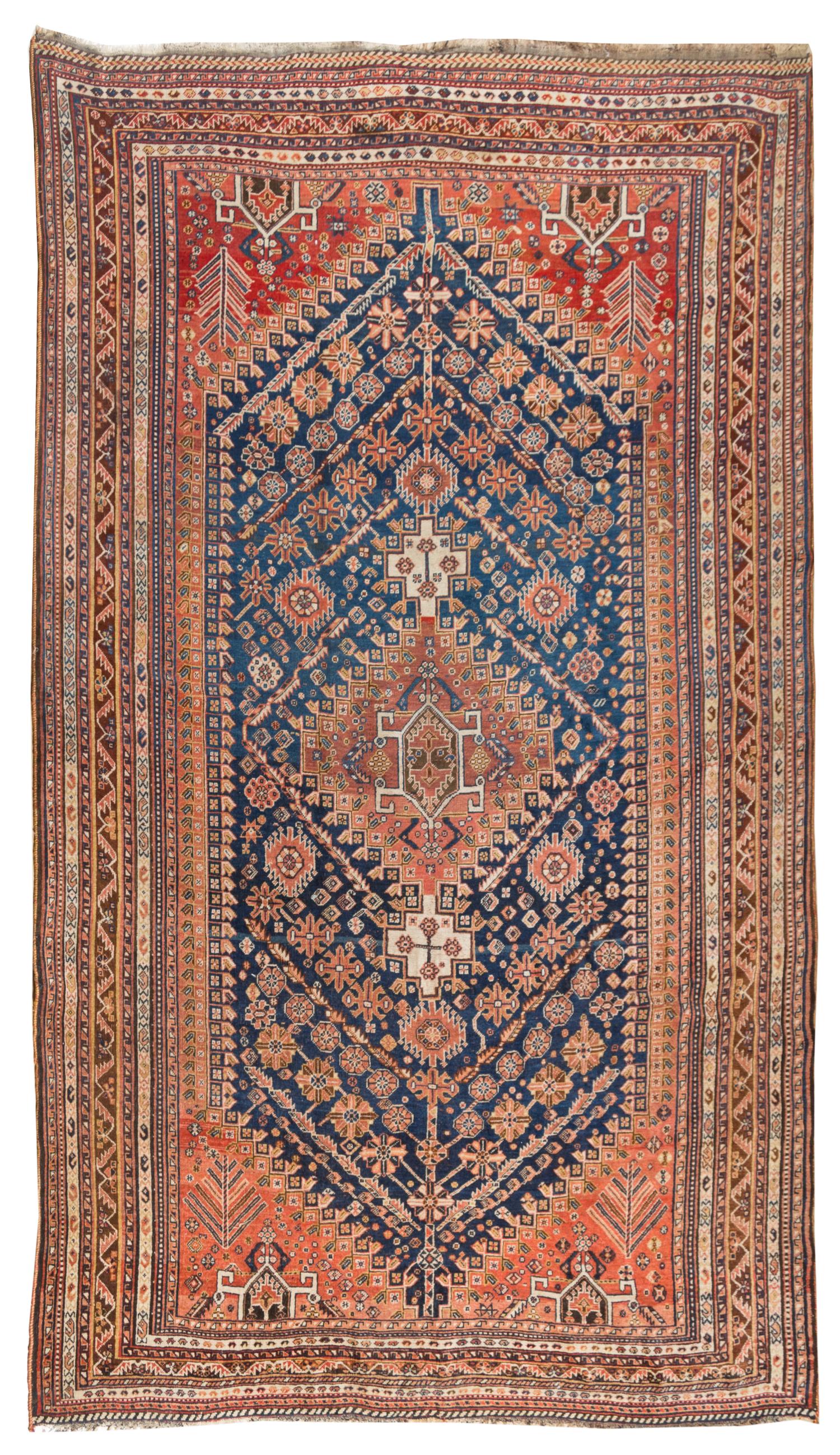 A Qashqai Wool Rug 10 feet 1 inch x 6 feet 3 inches. — CIRCA 1900