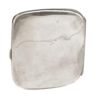 A German Enameled Silver Cigarette Case, Late 19th/Early 20th Century, the lid decorated with a female figure posing in a state of undr