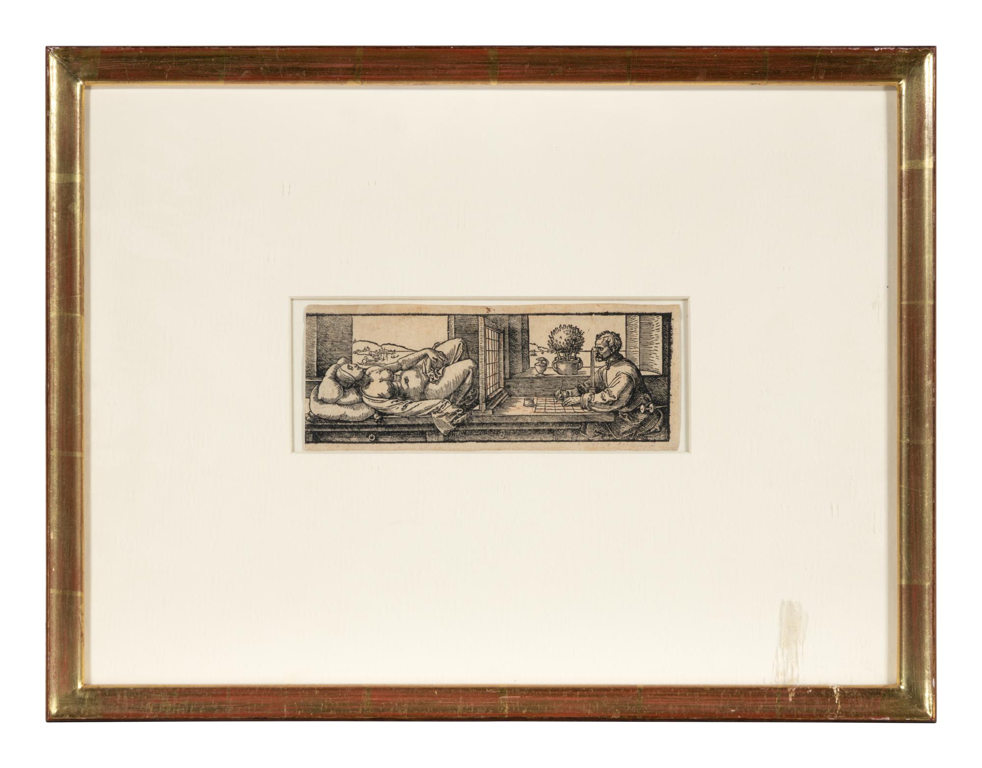 Draughtsman Making a Perspective Drawing of a Reclining Woman
