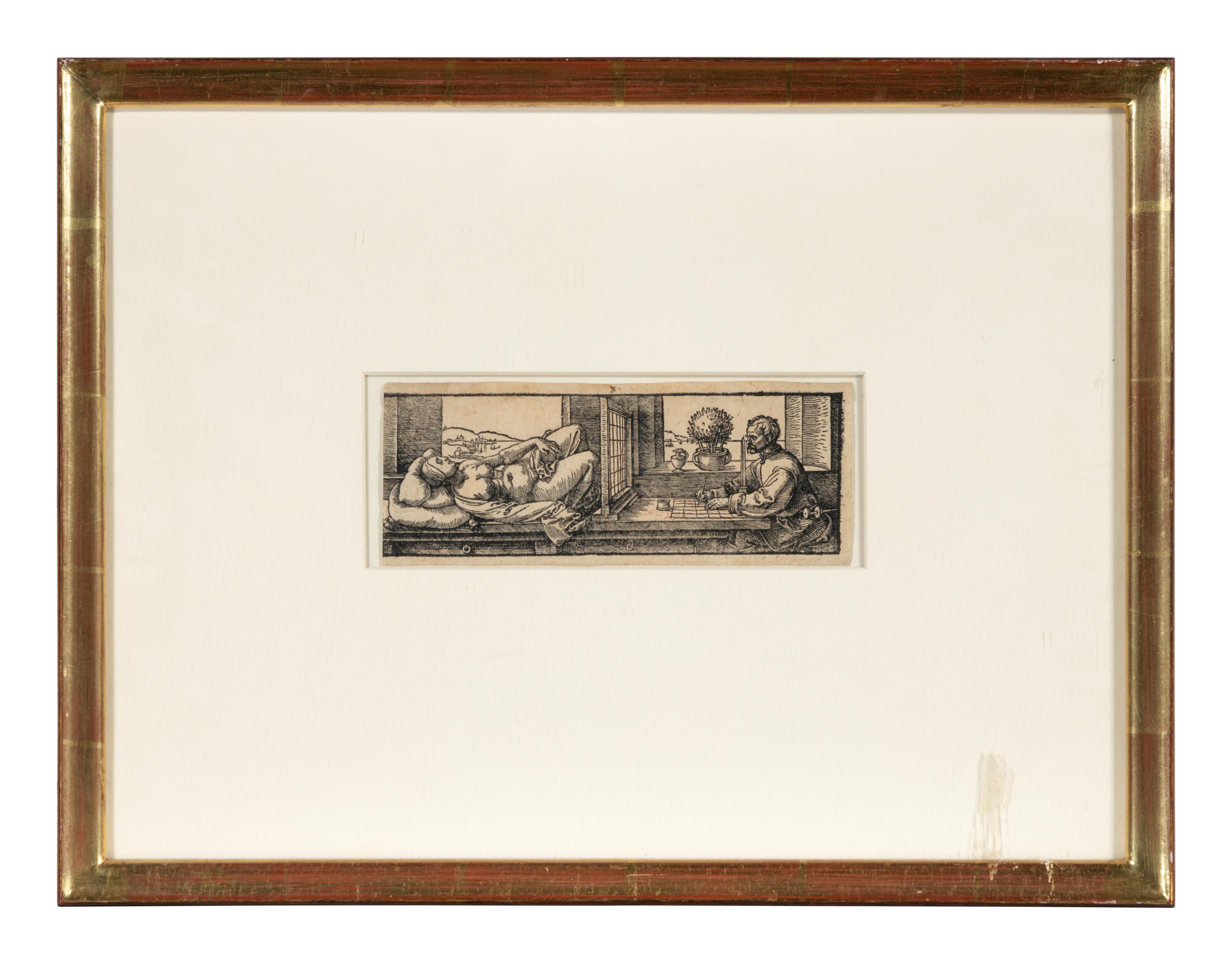 Draughtsman Making a Perspective Drawing of a Reclining Woman