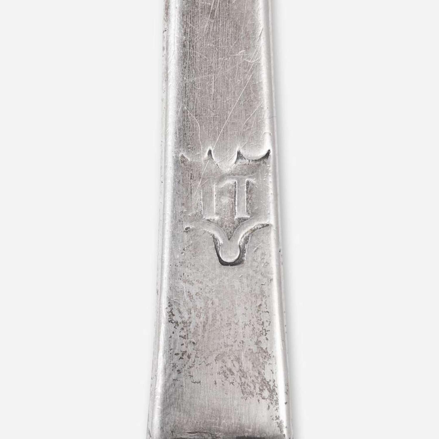 A silver tablespoon John Tanner (1713-1785), Newport, RI, circa 1735