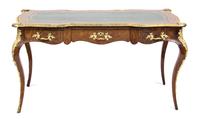A Louis XV Style Gilt Bronze Mounted Inlaid Walnut Bureau Plat Height 29 x width 53 1/2 x depth 28 1/2 inches. — 19TH CENTURY