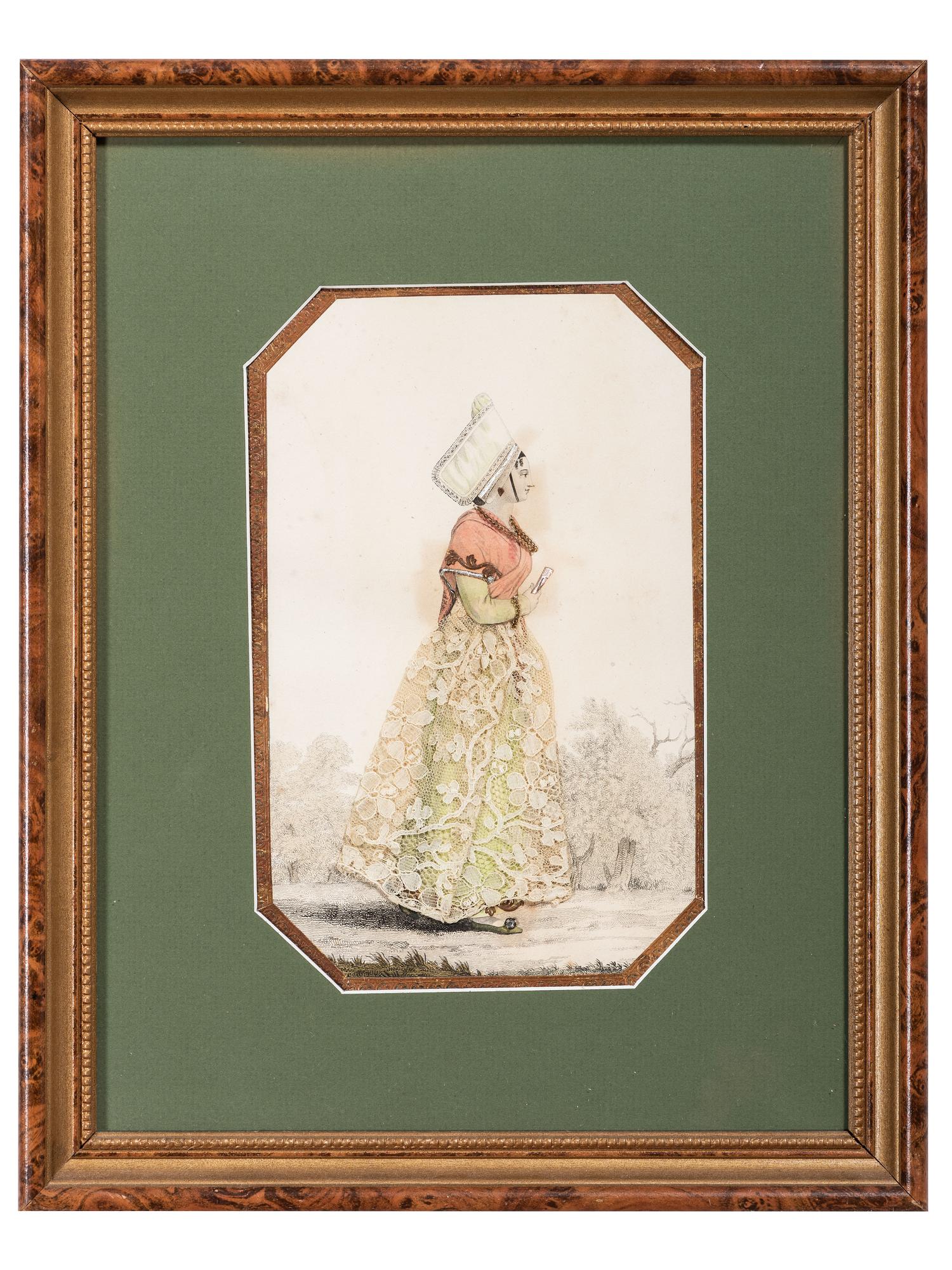 Five Victorian Mixed Media Dressed Pictures