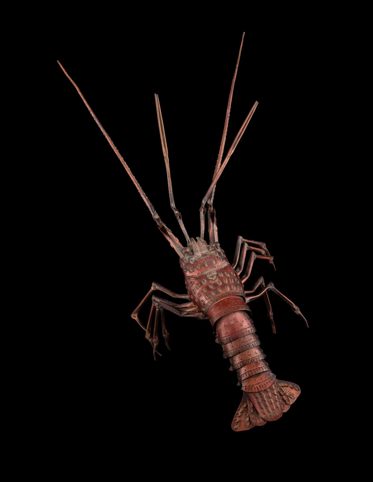 A Japanese Copper Articulated Model of a Crayfish
