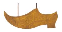 A French Yellow-Painted Sheet Metal Shoe Sign