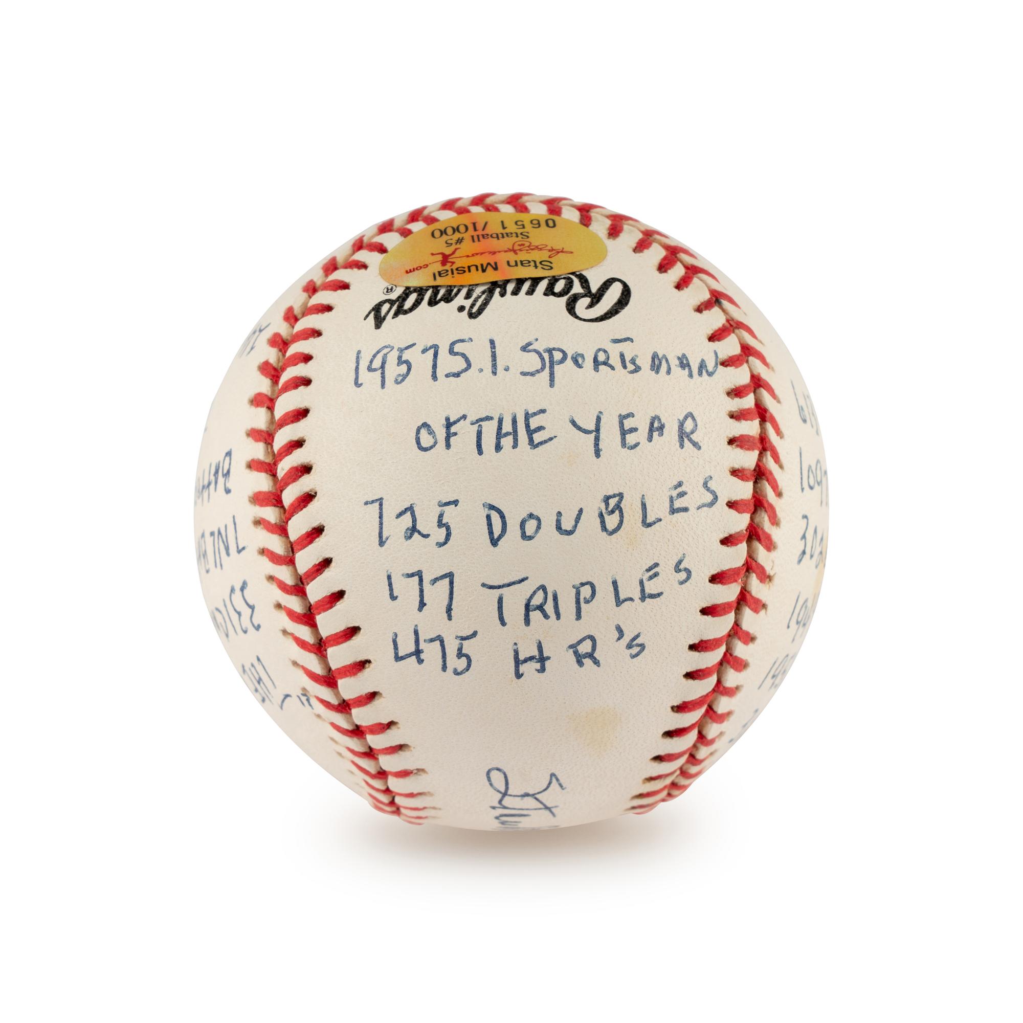 A Stan Musial Multi Career Achievement/Stat Inscribed Signed Autograph Baseball