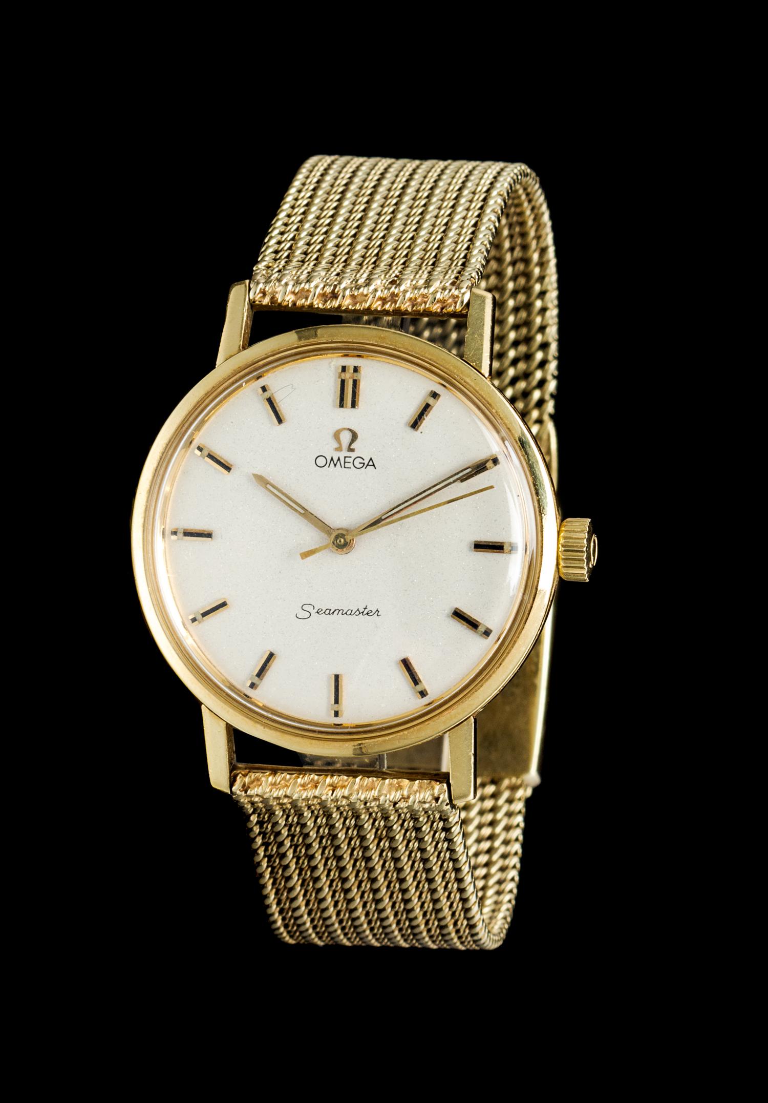 An 18 Karat Yellow Gold Seamaster Wristwatch, Omega,