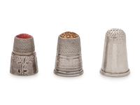 Three Continental Silver Thimbles