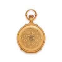 18K YELLOW GOLD HUNTER CASE POCKET WATCH