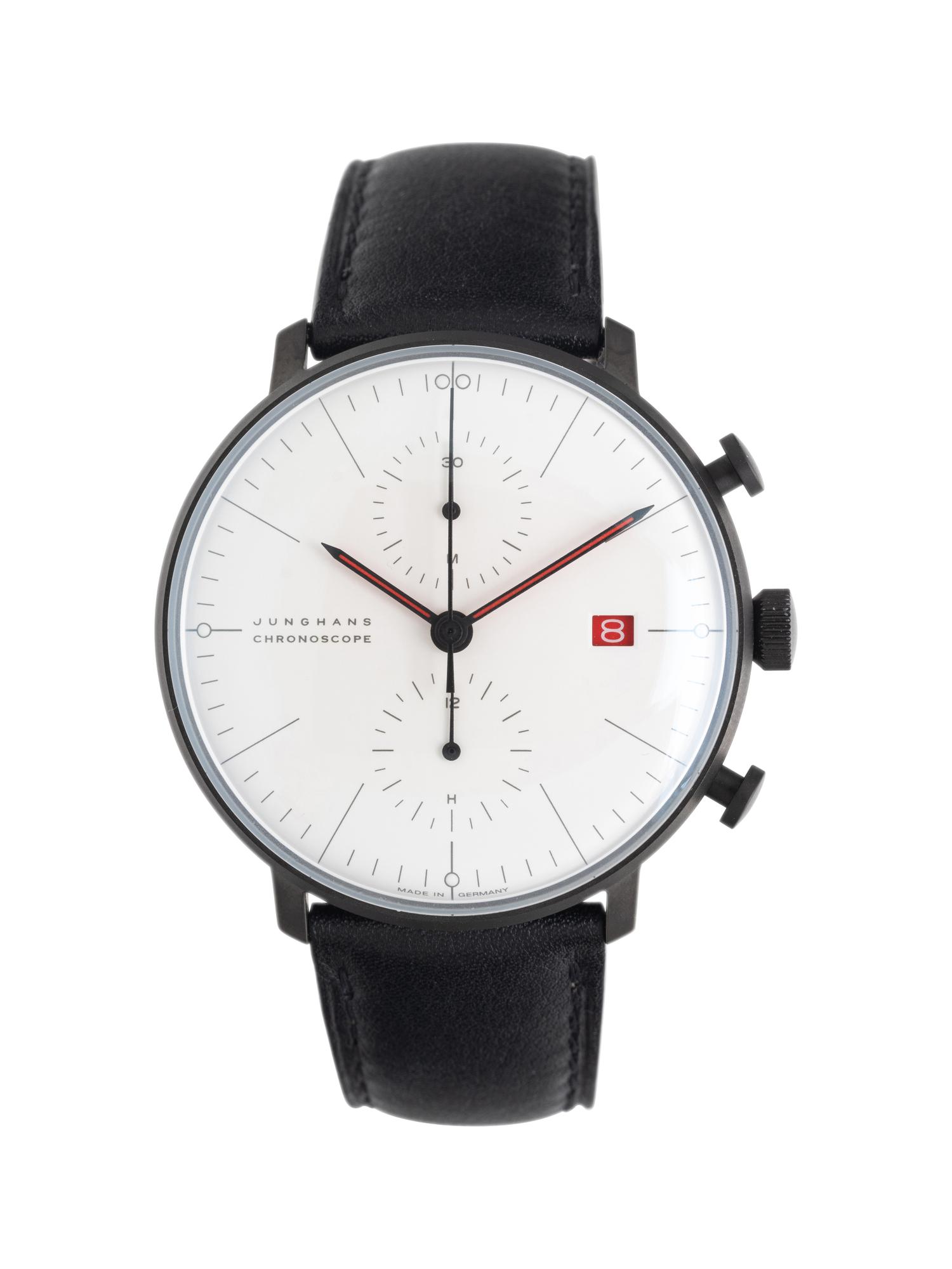 JUNGHANS, STAINLESS STEEL 'MAX BILL CHRONOSCOPE 100 JAHRE BAUHAUS' WATCH