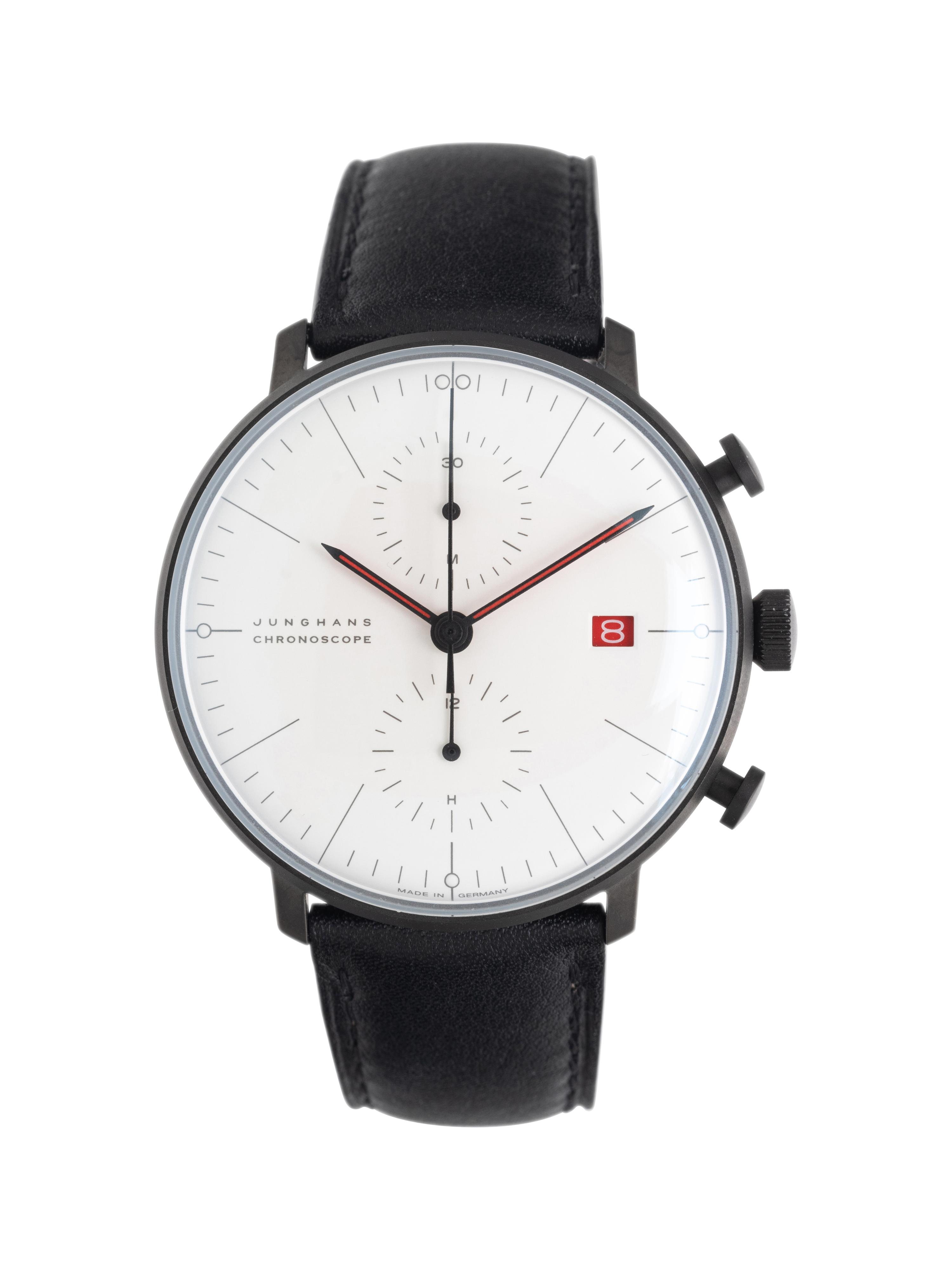 JUNGHANS, STAINLESS STEEL 'MAX BILL CHRONOSCOPE 100 JAHRE BAUHAUS' WATCH