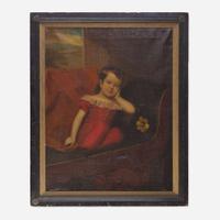 Attributed to George W. Connaroe (1802-1882) Portrait of a Young Fitzhugh Porter on Sofa