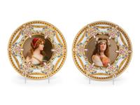 A Pair of Vienna Porcelain Cabinet Plates