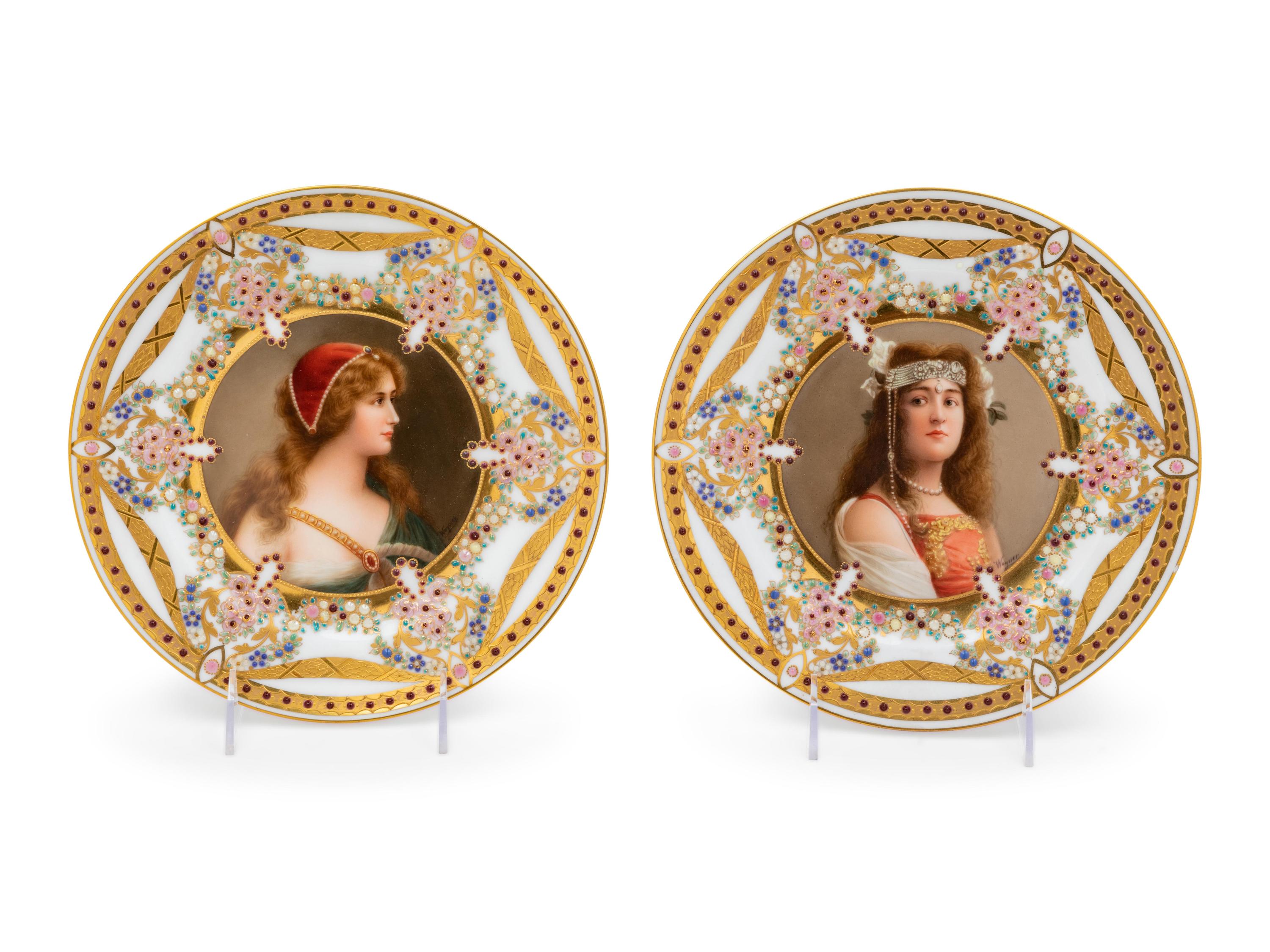 A Pair of Vienna Porcelain Cabinet Plates