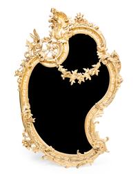 A Rococo Style Giltwood Mirror Height 51 1/2 x width 33 1/4 inches. — 19TH CENTURY