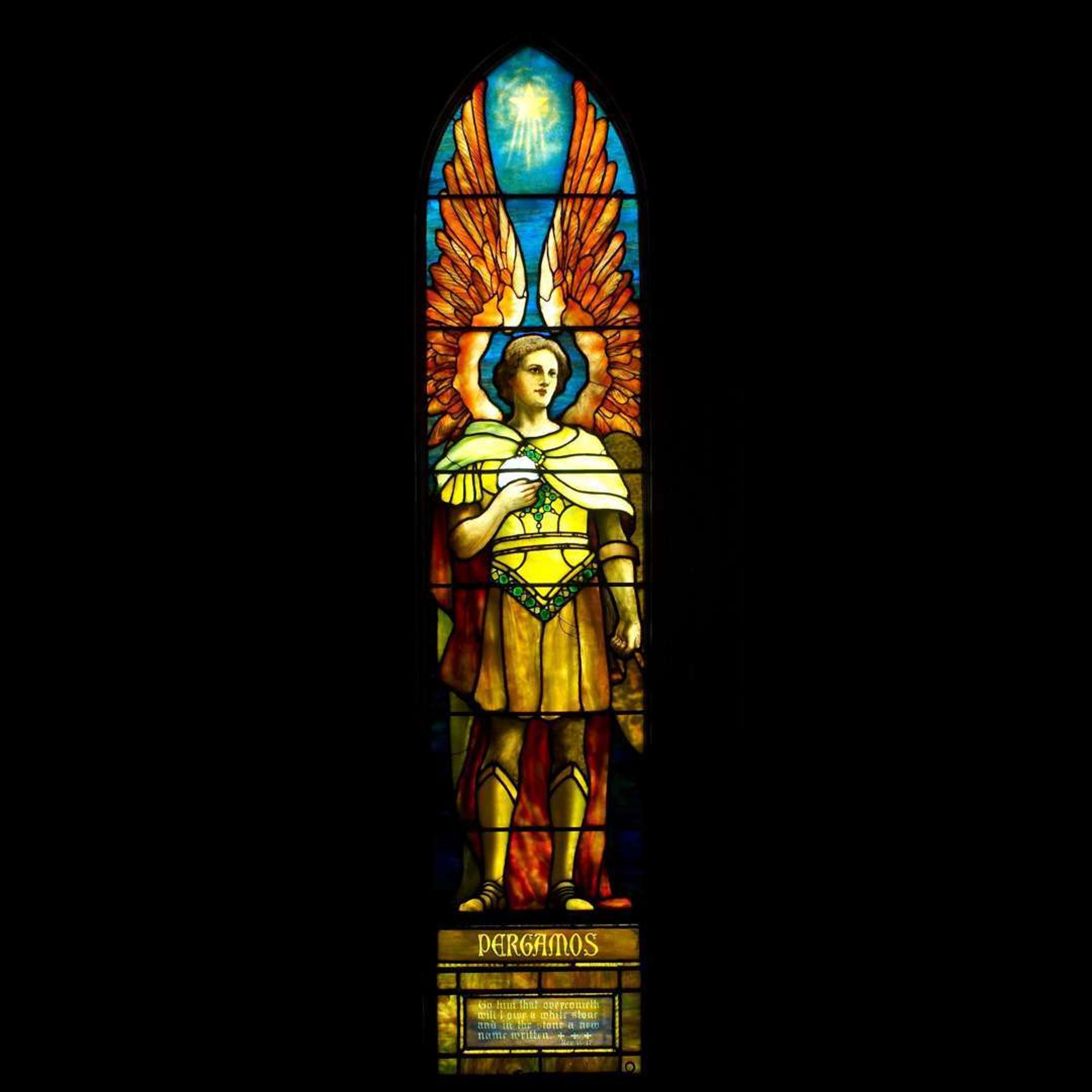 TIFFANY STUDIOS Angels Representing Seven Churches, A Rare Set of Seven Windows, 1902