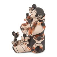 Pottery Storyteller Figure, with Seven Children