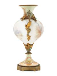 A Gilt Bronze Mounted Sèvres Style Porcelain Urn