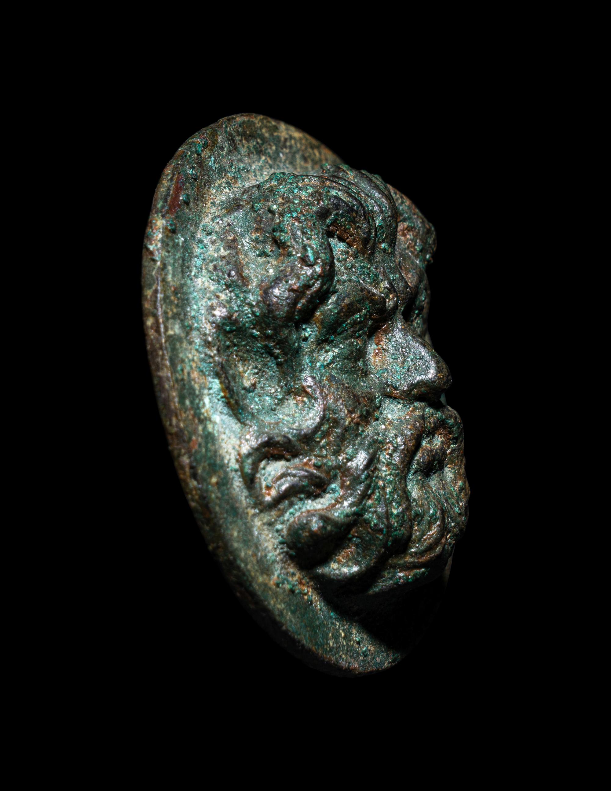 A Hellenistic Bronze Applique in the Form of a Satyr's Head