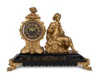 An Ansonia Gilt Metal Figural Mantel Clock — LATE 19TH CENTURY