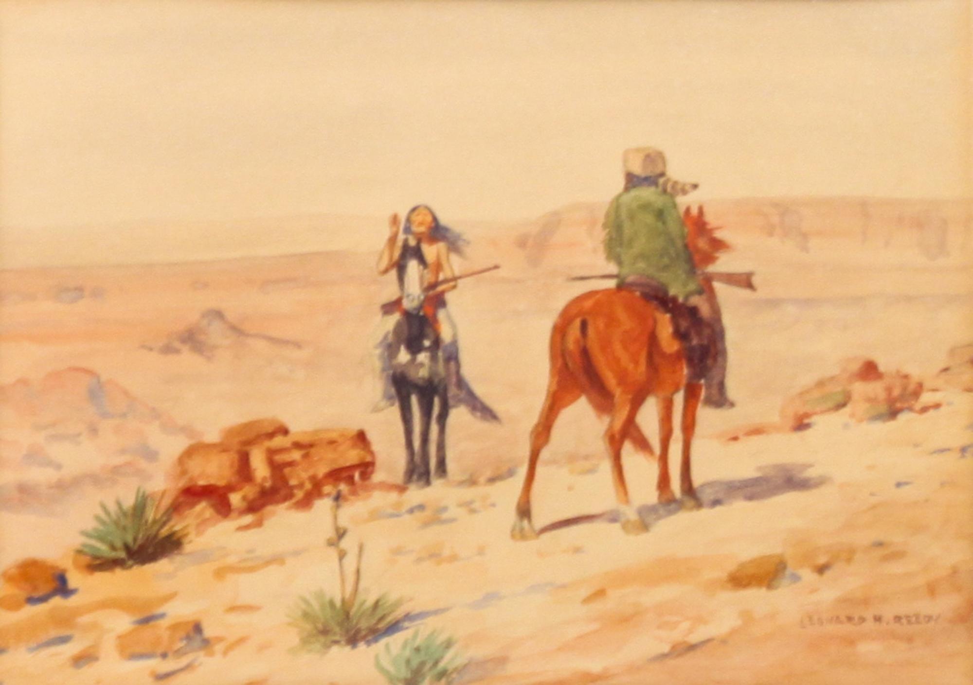 Leonard Howard Reedy, (American, 1899-1956), The Indian and the Trapper
