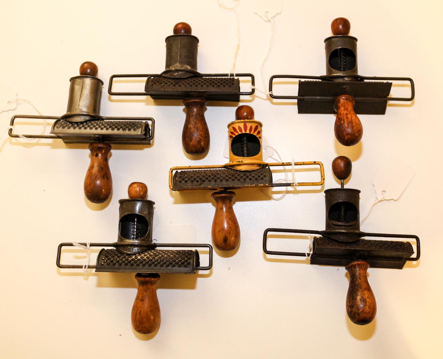 A Collection of Nutmeg Graters Length 5 3/8 inches. — Edgar Manufacturing Co., Reading, MA.