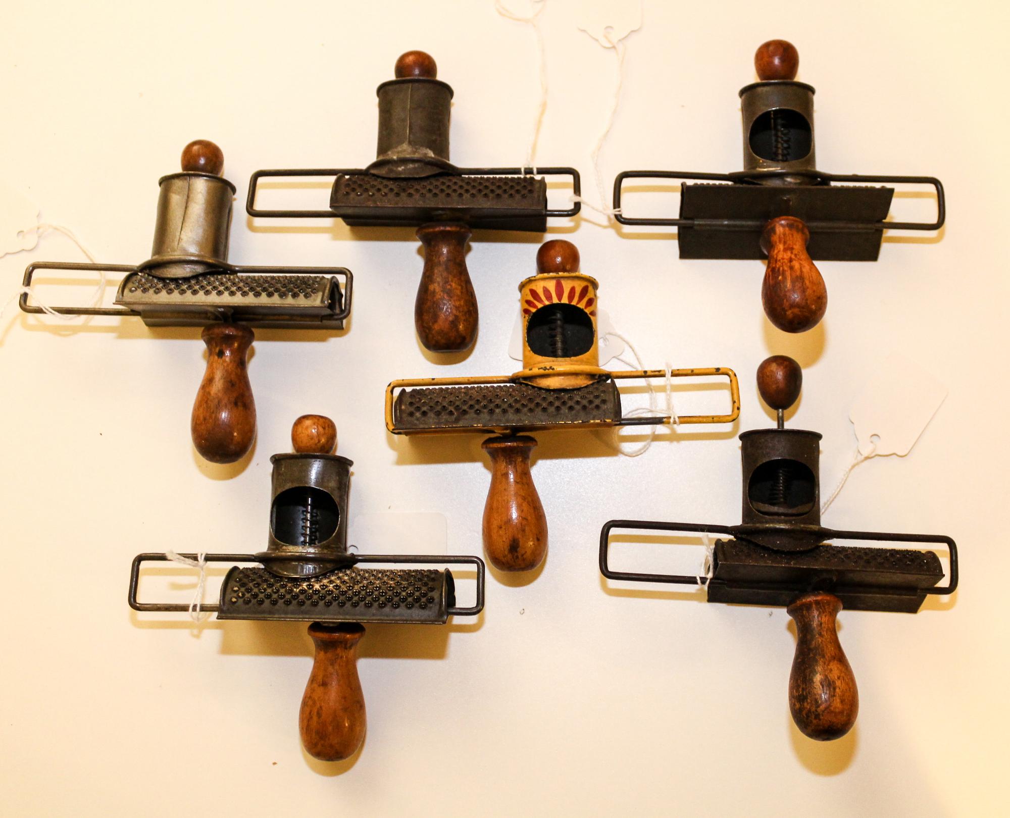 A Collection of Nutmeg Graters Length 5 3/8 inches. — Edgar Manufacturing Co., Reading, MA.