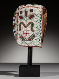 Sioux Beaded Baby Bonnet, with Photograph Copy