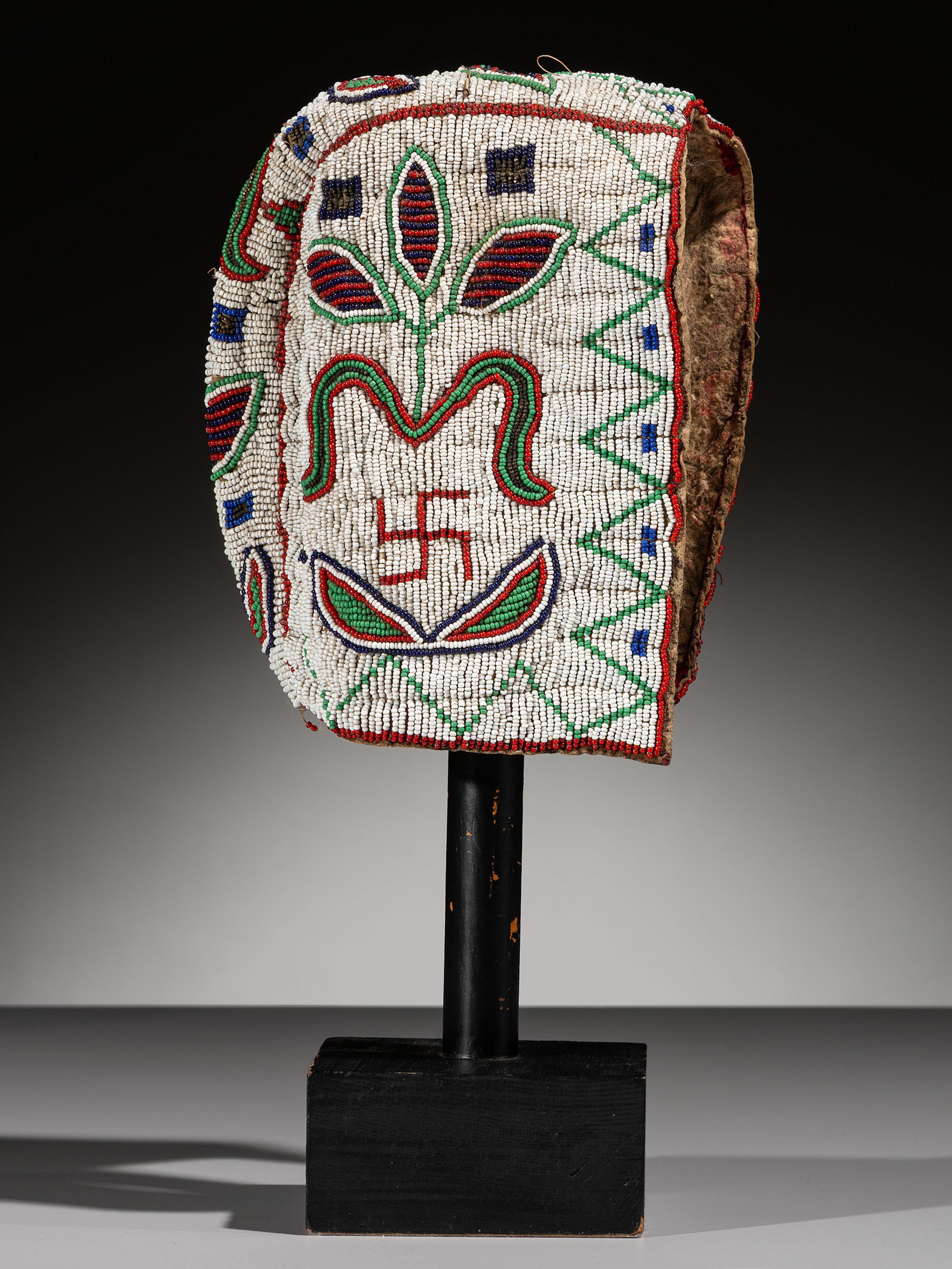 Sioux Beaded Baby Bonnet, with Photograph Copy