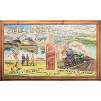 A Johnnie Walker Red Label Visit Scotland Painted Advertising Sign