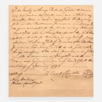 [Declaration of Independence] [Maryland] Carroll, Charles Manuscript Document, signed