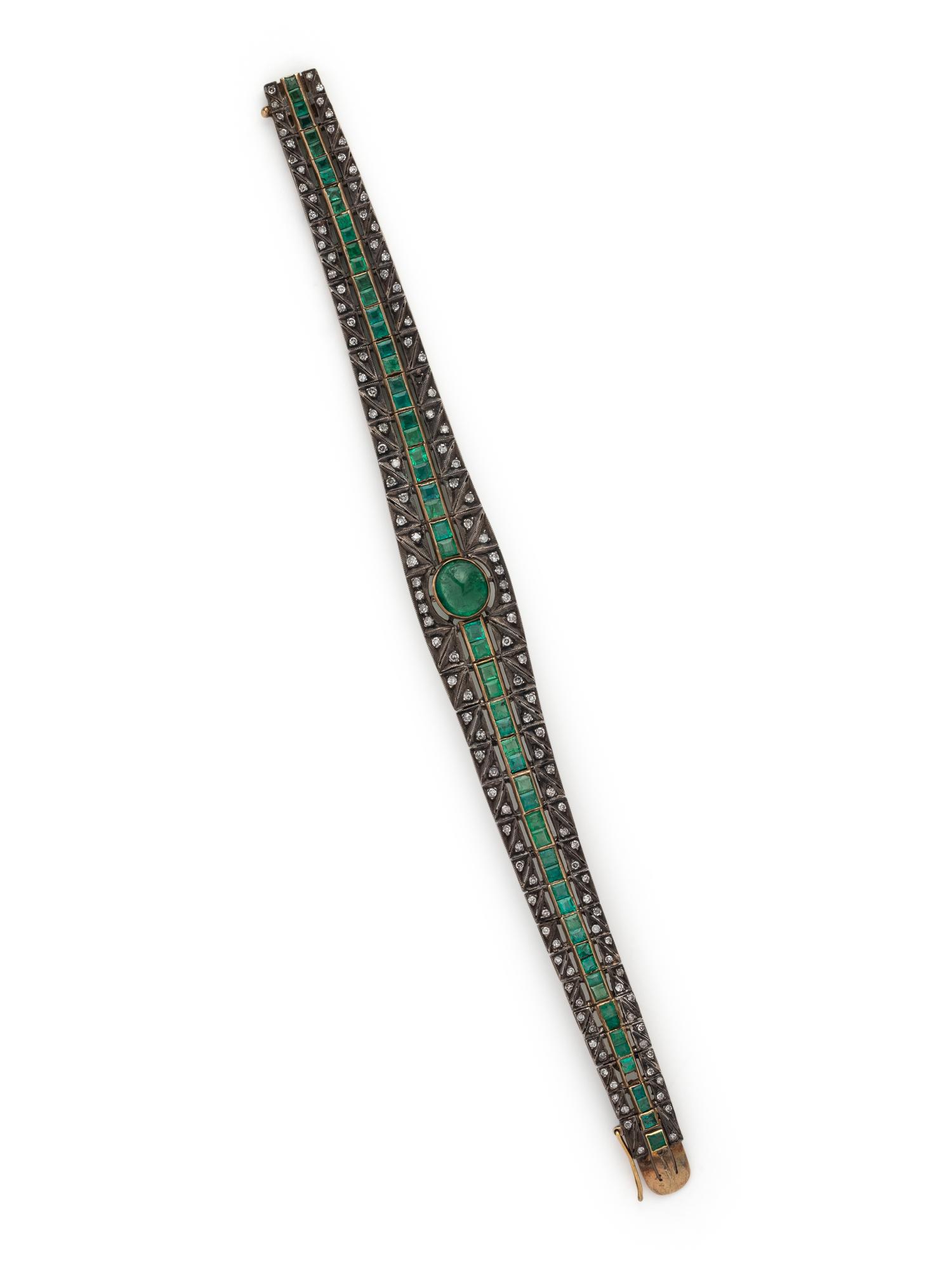 EMERALD AND DIAMOND BRACELET
