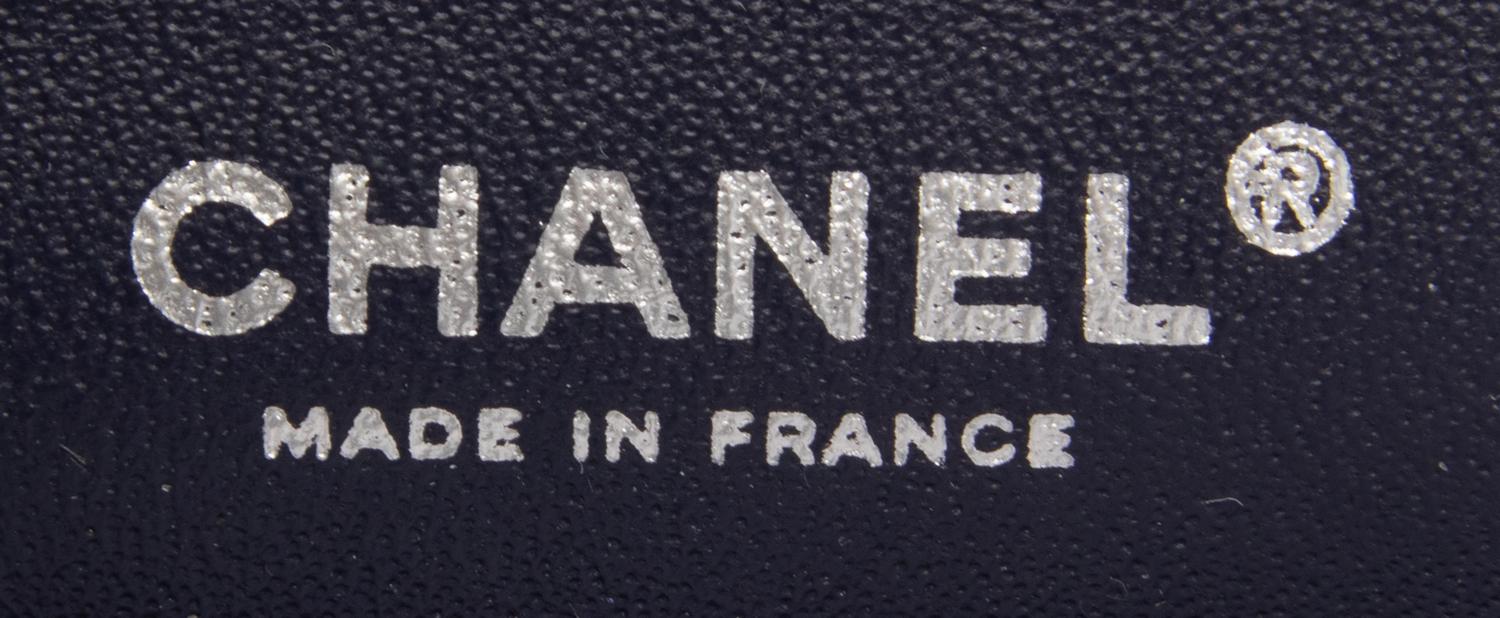 CHANEL, NAVY PATENT DOUBLE FLAP BAG