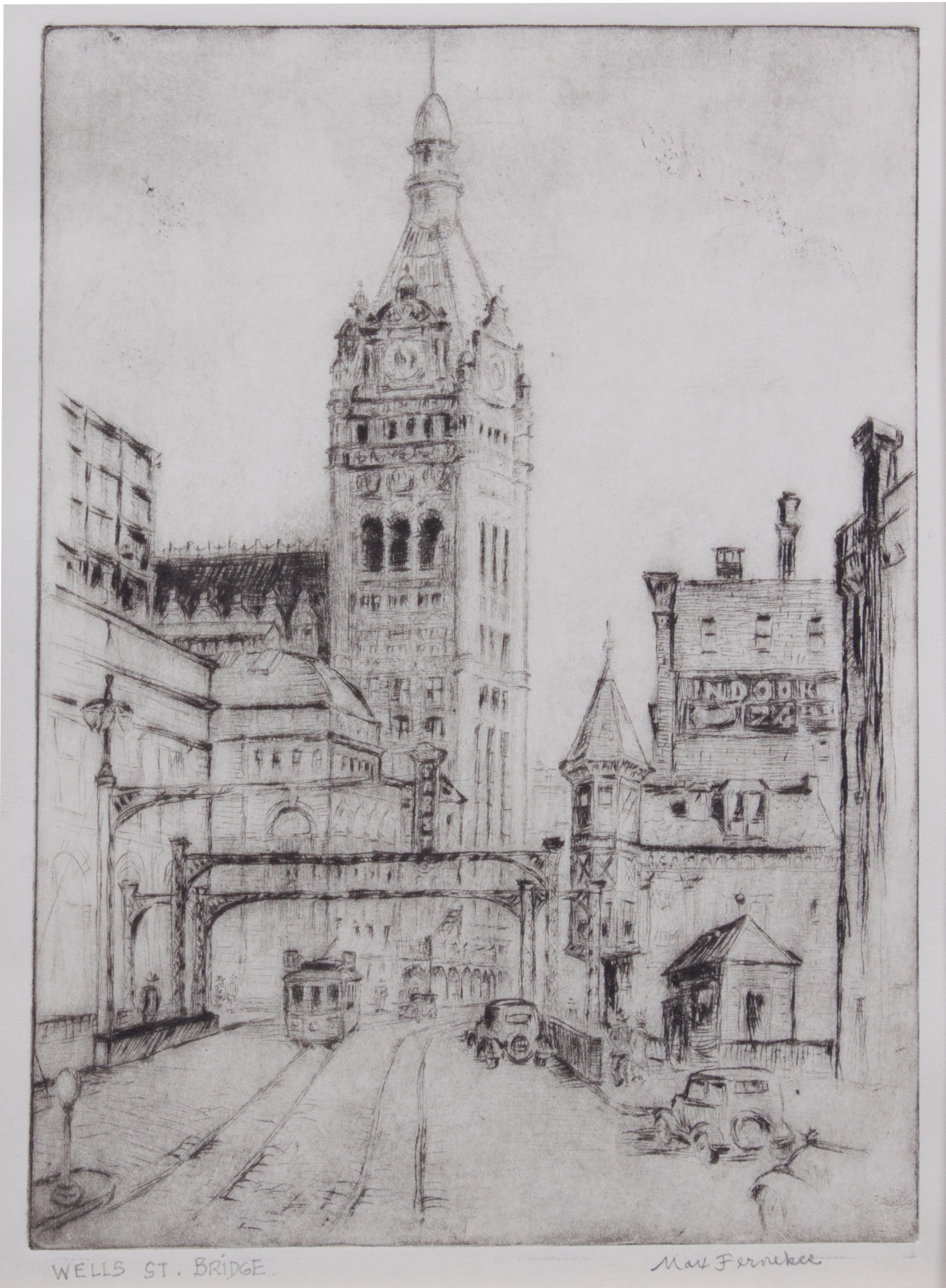 Max Fernekes, (Wisconsin, 1905-1984), Wells St. Bridge