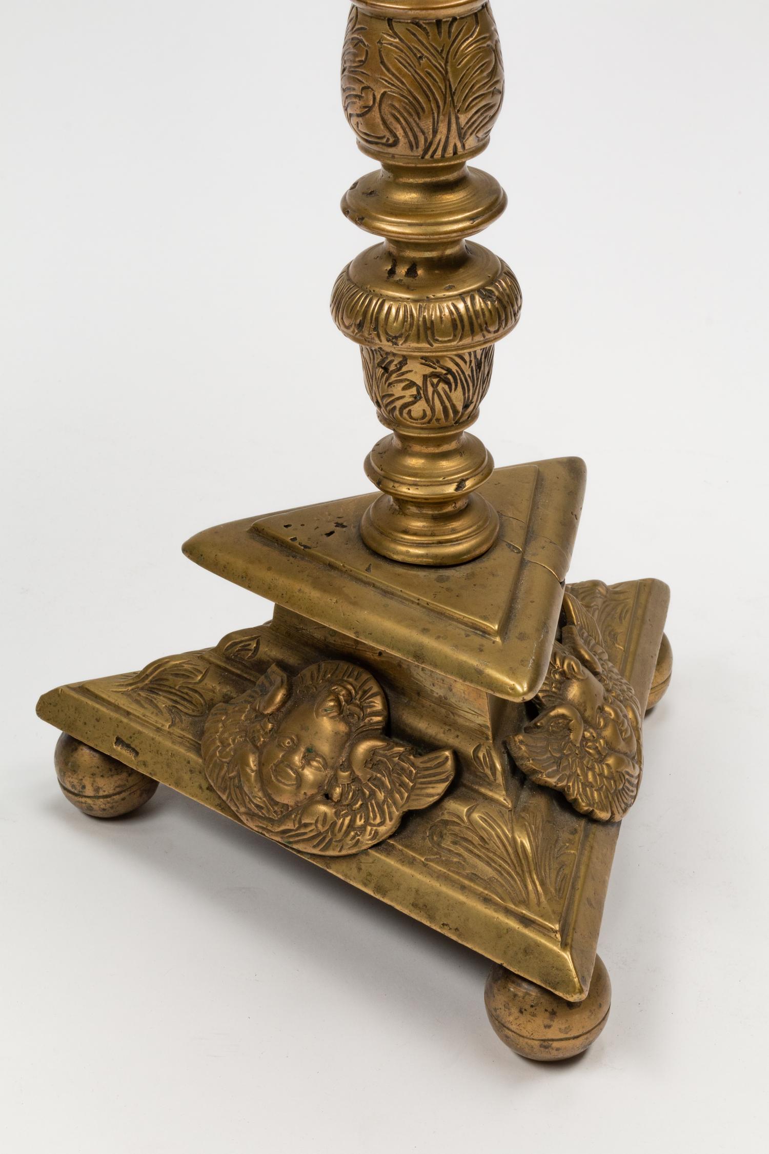 A Pair of Dutch Brass Candlesticks