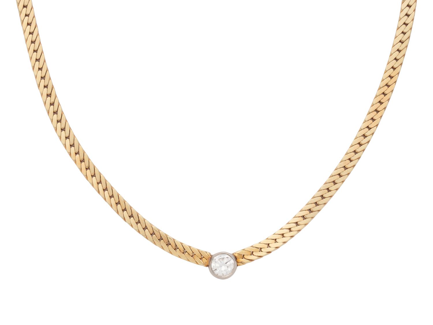 YELLOW GOLD AND DIAMOND NECKLACE