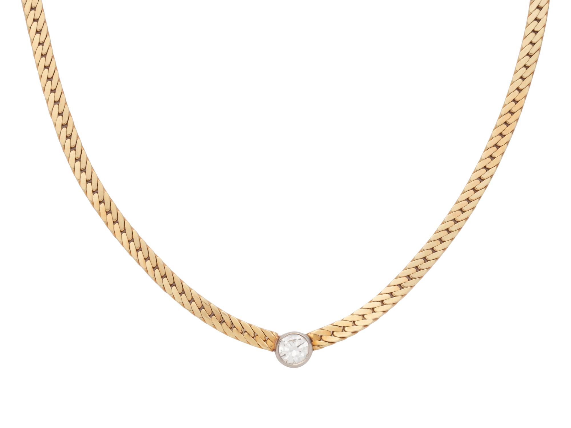 YELLOW GOLD AND DIAMOND NECKLACE
