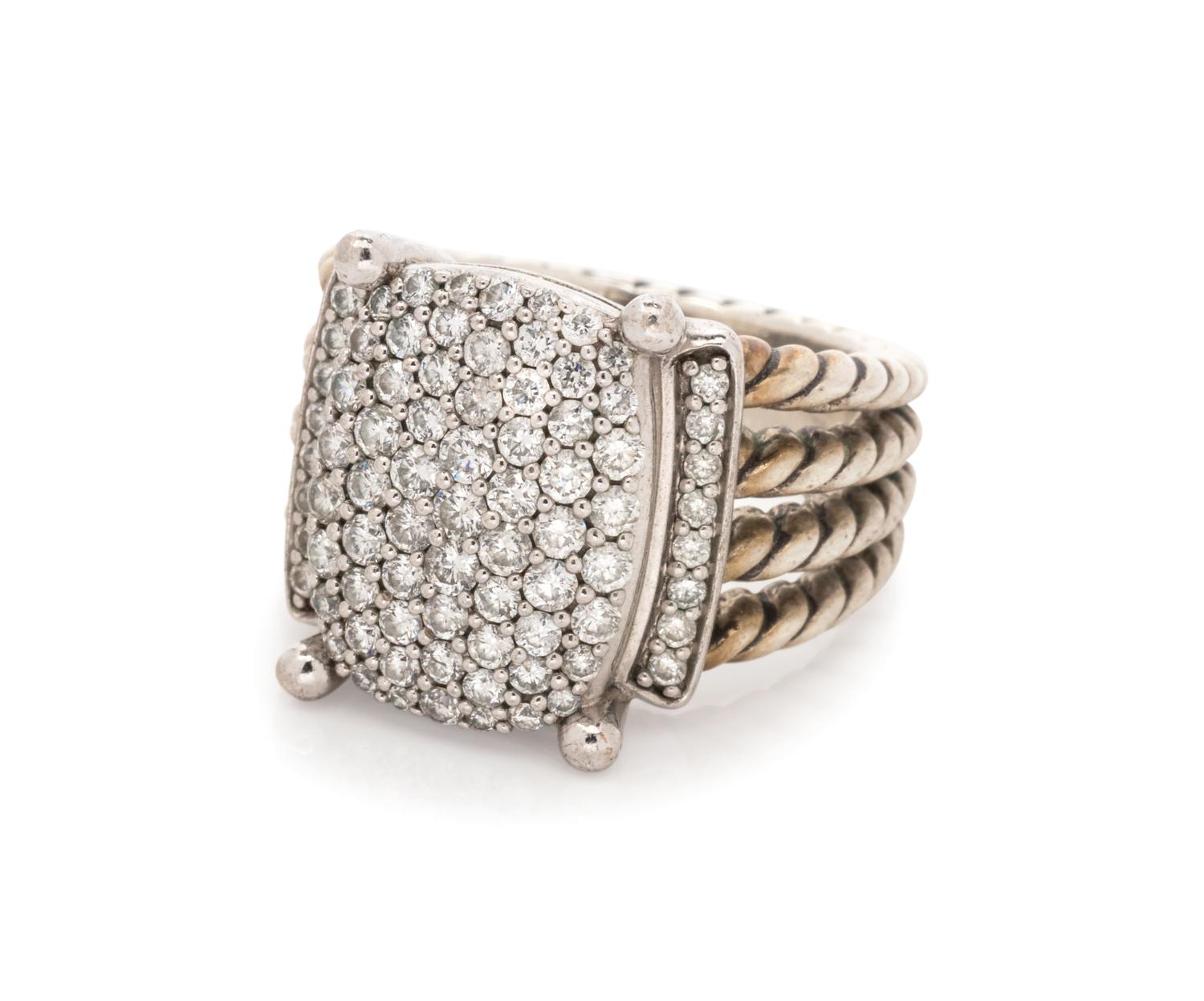 A Sterling Silver and Diamond 'Wheaton' Ring, David Yurman,